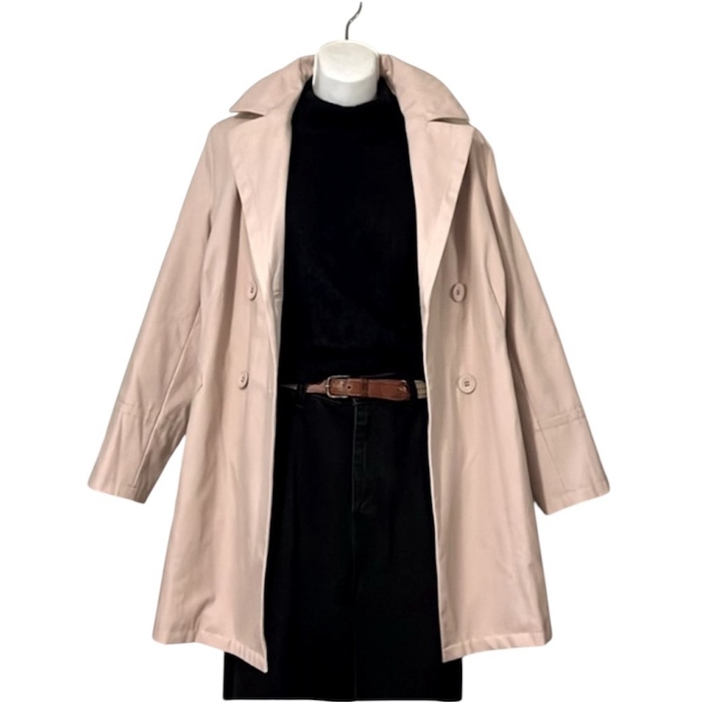 M&S Collection Petite Women’s Soft Light Pink Dbl Breasted Trench Pea Coat 14P